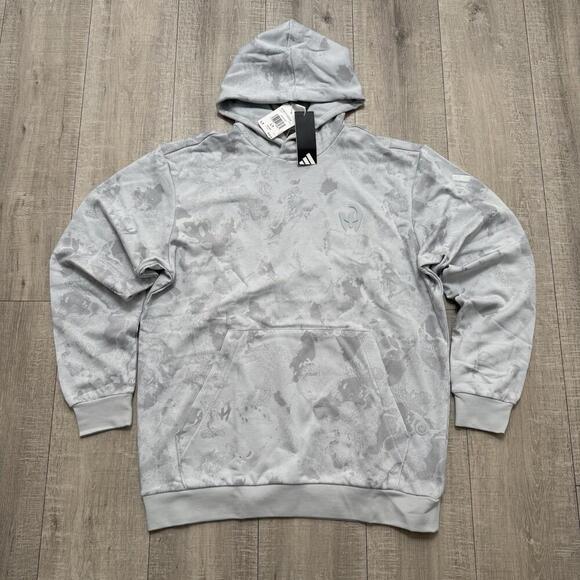 Adidas Mahomes French Too Cold Terry Hoodie Light Gray KB0313 Size Large T Men